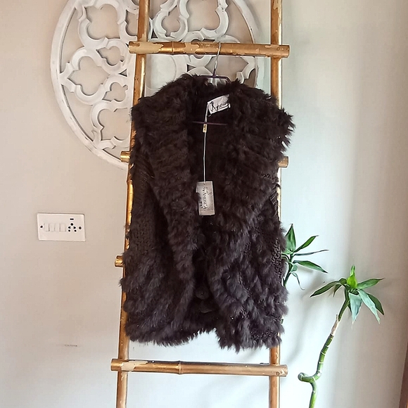 Ameise Jackets & Blazers - Ameise Faux Fur Knitted Vest NWT